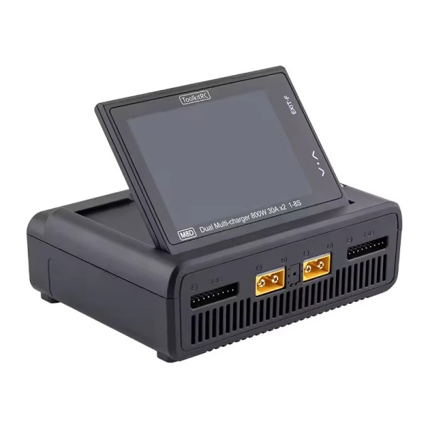 ToolkitRC M8D Touch Screen Dual canale 1600W 50A caricatore da 3.5 pollici Flip Screen caricatore ad alta velocità per batteria Lipo LiHV RC